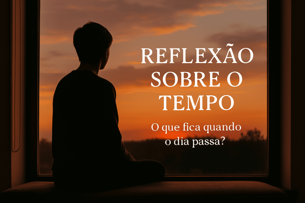 Reflexão sobre o tempo ao fim do dia, pessoa olhando o horizonte contemplativamente